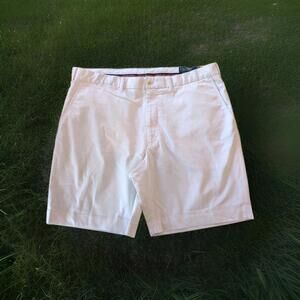 Mens Polo Golf Ralph Lauren White Khaki Shorts 40 Cotton Chino Stretch Designer